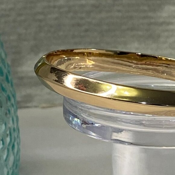 Ettika Polished Gold Hinged Statement Bangle Bracelet Gold Tone - Picture 7 of 11